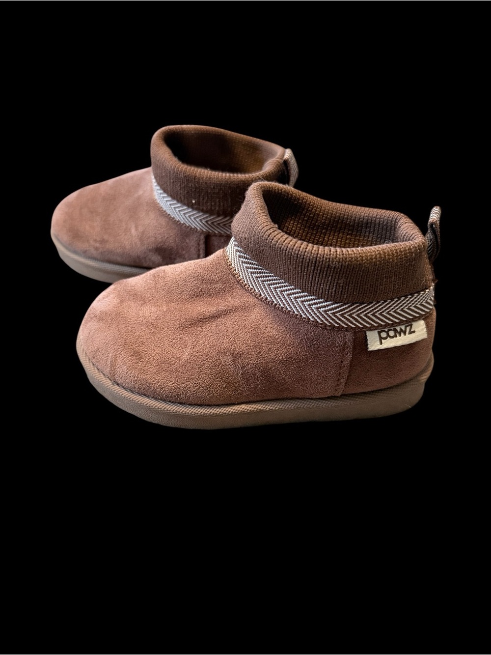 Pawz Toddler Faux Suede Cozy Slipper Boots Brown Size 7/8 Indoor Outdoor